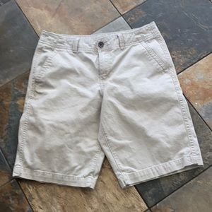 Mens urban pipeline tan flat front shorts